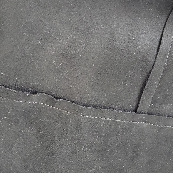 Tahari Black Faux Suede Open Front Duster Jacket - Sz XS - Picture 10 of 15